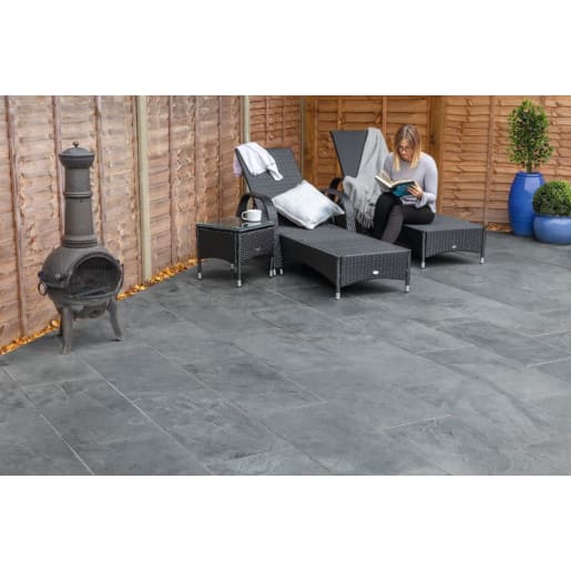 Marshalls Fairstone Slate Casarta Paving 800 x 800 x 20mm 16.4m² Black
