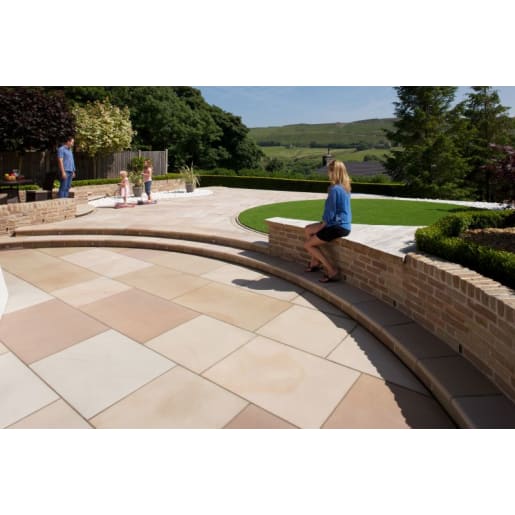 Marshalls Fairstone Sawn Versuro Paving Slab 855 x 570 x 22mm 17.06m² Autumn Bronze