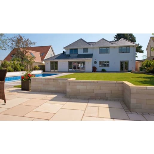 Marshalls Fairstone Sawn Versuro Straight Coping 500 x 136 x 50mm 25lm Caramel Cream