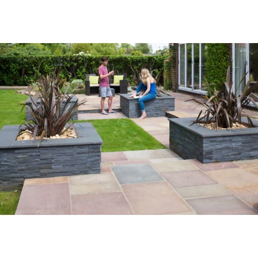 Marshalls Stoneface Drystack Walling 550 x 150 x 22mm Pack 0.58m² Slate Dusk