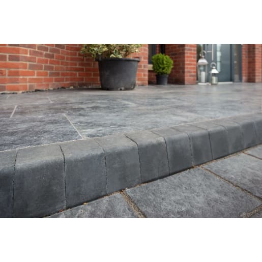 Marshalls Keykerb KS Bullnosed External Angle 127 x 127 x 125mm Charcoal