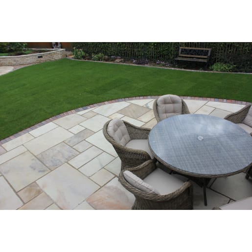 Natural Paving Single Size Flagstones 290 x 600mm Golden Fossil