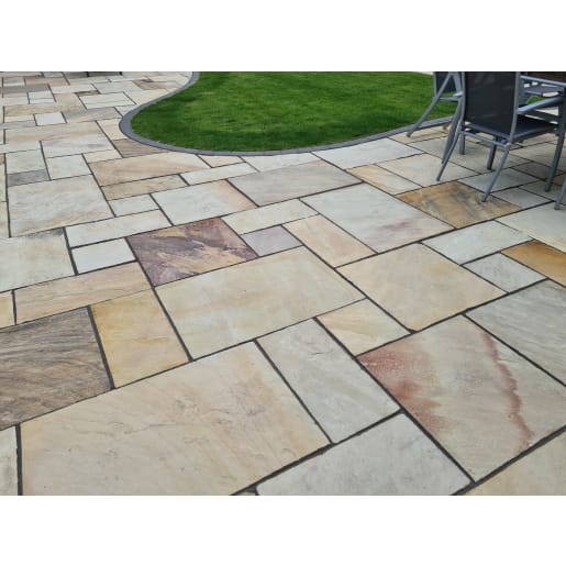 Natural Paving Single Size Flagstones 290 x 600mm Golden Fossil