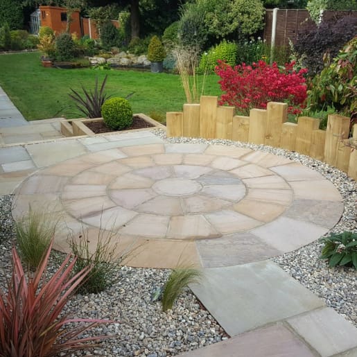 Natural Paving Circle Kit 3 Ring 3000mm Diameter Harvest