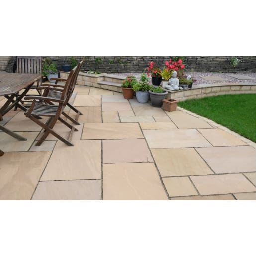 Talasey Natural Indian Sandstone Classicstone Project Pack 22.2m² Autumn Brown Pack size 75