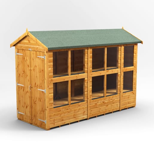 Power Sheds 10 x 4 Power Apex Double Door Potting Shed