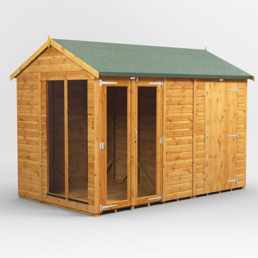 Power Sheds 10 x 6 Power Apex Summerhouse Combi including 4ft Side Store