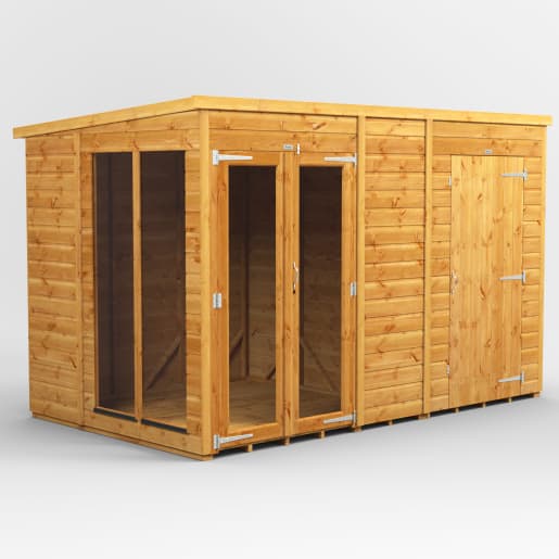 Power Sheds 10 x 6 Power Pent Summerhouse Combi including 4ft Side Store