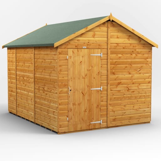 Power Sheds 10 x 8 Power Apex Windowless Garden Shed