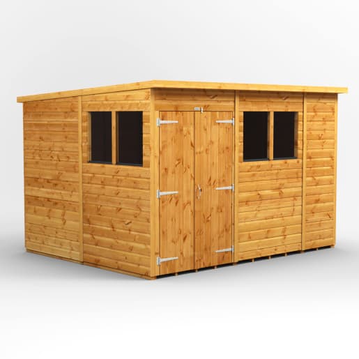 Power Sheds 10 x 8 Power Pent Double Door Garden Shed