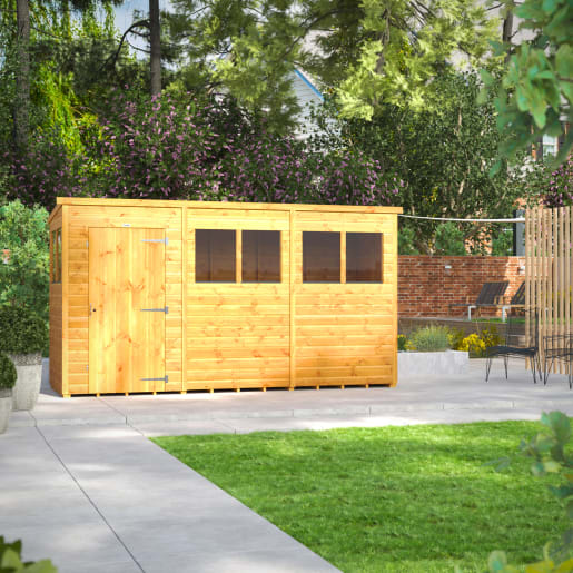 Power Sheds 12 x 4 Power Pent Garden Shed