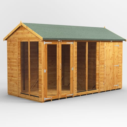 Power Sheds 12 x 6 Power Apex Summerhouse Combi including 4ft Side Store