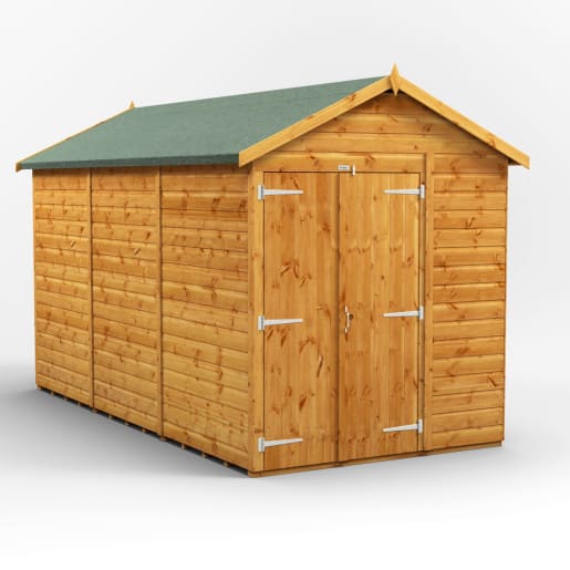 Power Sheds 12 x 6 Power Apex Windowless Double Door Garden Shed