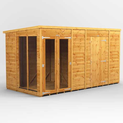 Power Sheds 12 x 6 Power Pent Summerhouse Combi including 6ft Side Store