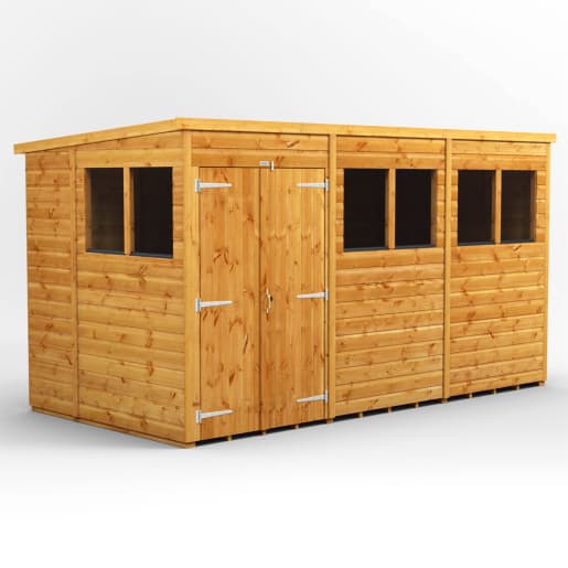 Power Sheds 12 x 6 Power Pent Double Door Garden Shed