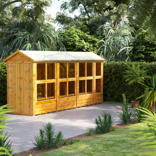 Power Sheds 14 x 4 Power Apex Double Door Potting Shed