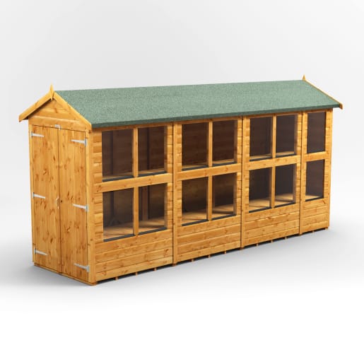 Power Sheds 14 x 4 Power Apex Double Door Potting Shed