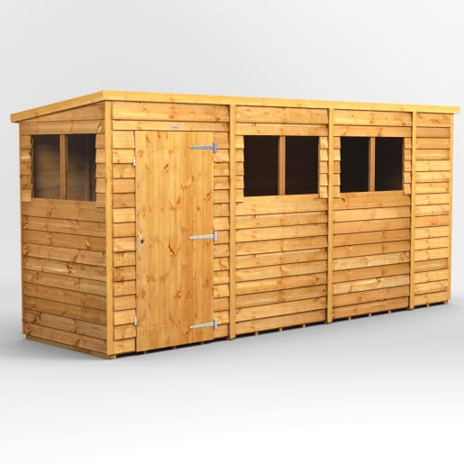 Power Sheds 14 x 4 Power Overlap Pent Garden Shed