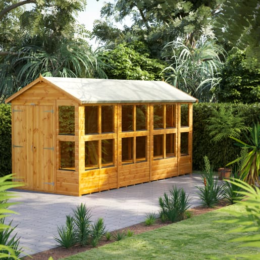 Power Sheds 14 x 6 Power Apex Double Door Potting Shed