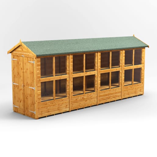Power Sheds 16 x 4 Power Apex Double Door Potting Shed