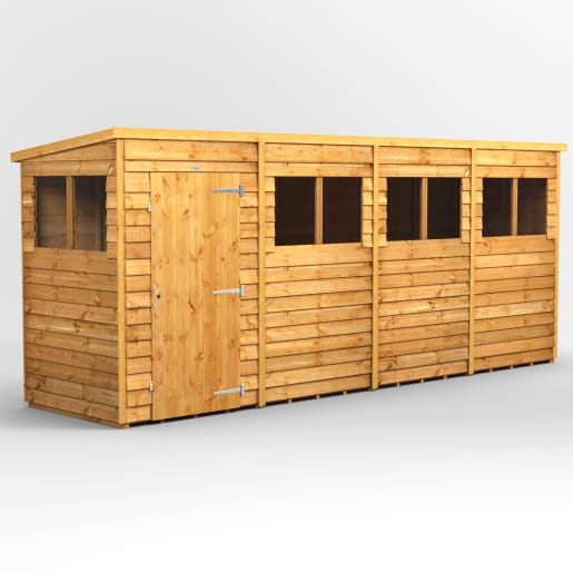 Power Sheds 16 x 4 Power Overlap Pent Garden Shed