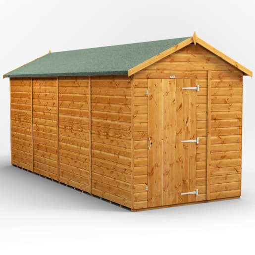 Power Sheds 16 x 6 Power Apex Windowless Garden Shed