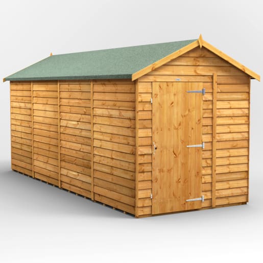 Power Sheds 16 x 6 Power Overlap Apex Windowless Garden Shed