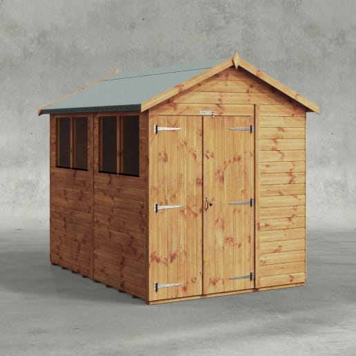 Powersheds 8 x 6 Apex Double Door Garden Shed