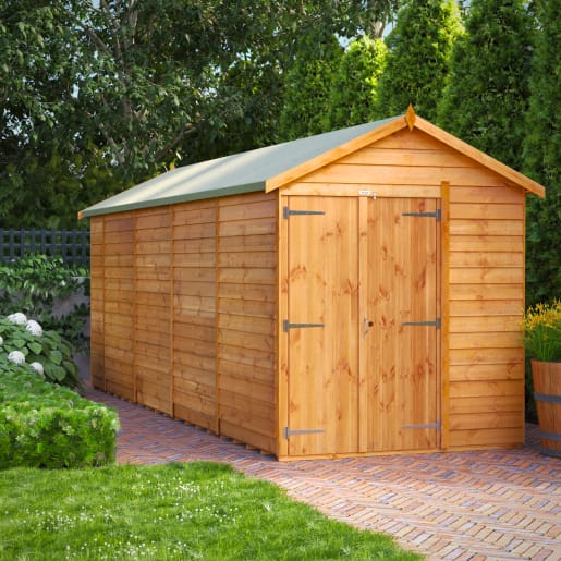 Powersheds 8 x 6 Overlap Apex Double Door Garden Shed