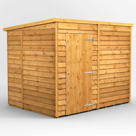 Powersheds 8 x 6 Overlap Pent Windowless Garden Shed