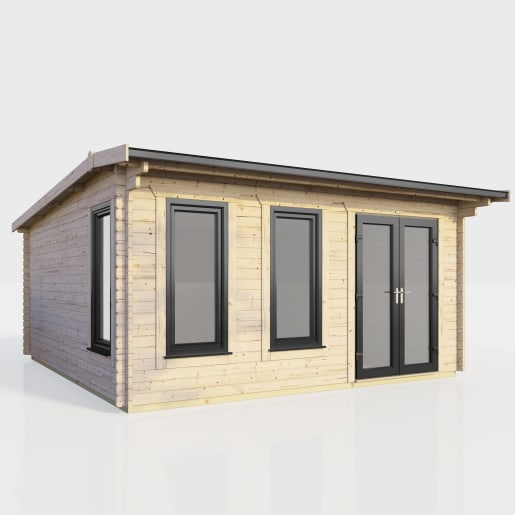 Power Sheds 16 x 14 Power Apex Log Cabin Doors to the Right 44mm