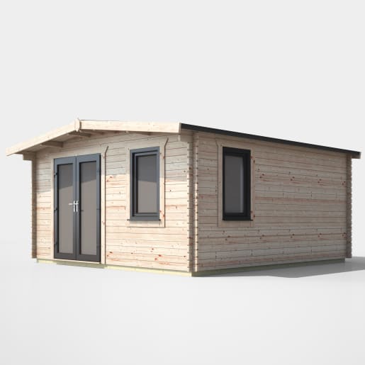 Power Sheds 16 x 14 Power Chalet Log Cabin Doors to the Left 44mm