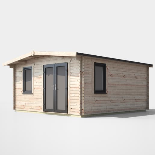 Power Sheds 16 x 14 Power Chalet Log Cabin Doors to the Right 44mm