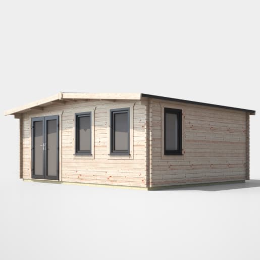 Power Sheds 16 x 18 Power Chalet Log Cabin Doors to the Left 44mm