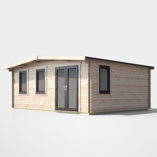 Power Sheds 16 x 18 Power Chalet Log Cabin Doors to the Right 44mm