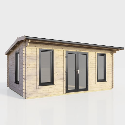 Power Sheds 18 x 10 Power Apex Log Cabin Doors Central 44mm