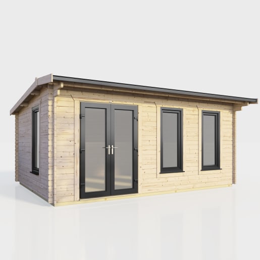 Power Sheds 18 x 10 Power Apex Log Cabin Doors to the Left 44mm