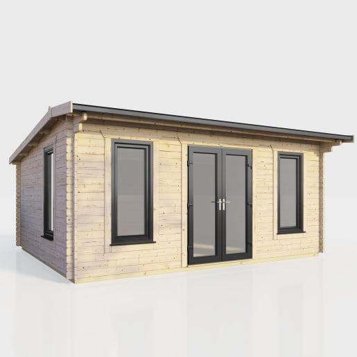 Power Sheds 18 x 12 Power Apex Log Cabin Doors Central 44mm