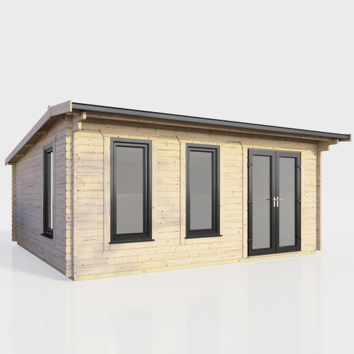 Power Sheds 18 x 14 Power Apex Log Cabin Doors to the Right 44mm