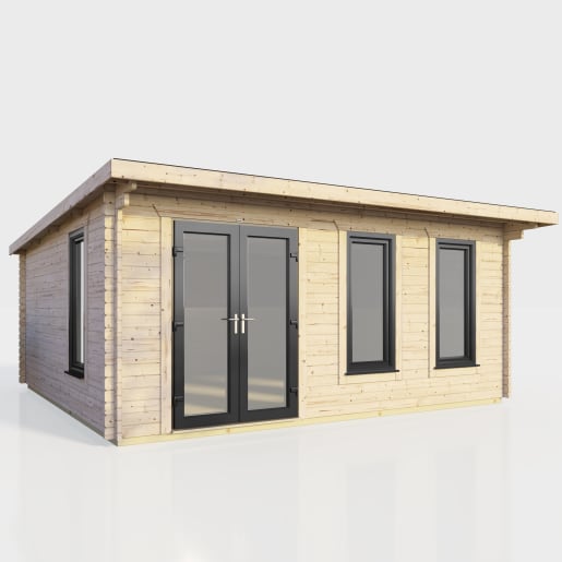 Power Sheds 18 x 14 Power Pent Log Cabin Doors to the Left 44mm