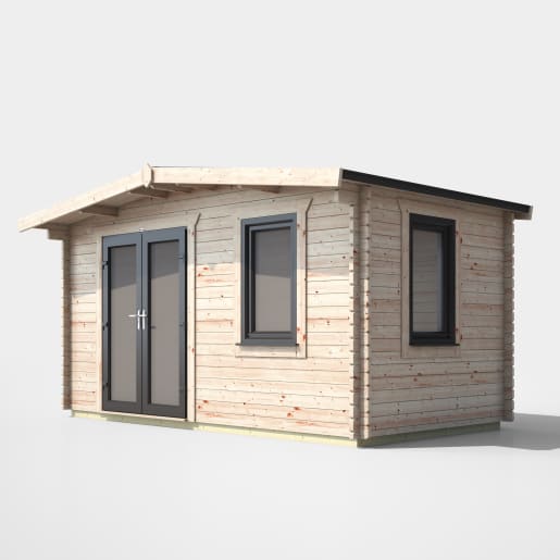 Power Sheds 8 x 14 Power Chalet Log Cabin Doors to the Left 44mm