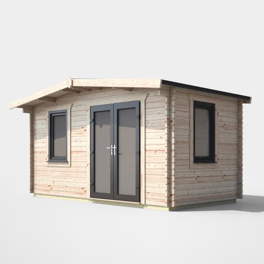 Power Sheds 8 x 14 Power Chalet Log Cabin Doors to the Right 44mm