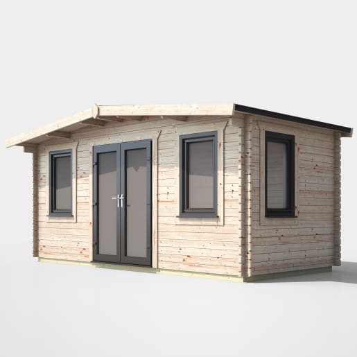 Power Sheds 8 x 16 Power Chalet Log Cabin Doors Central 44mm