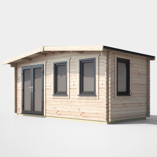 Power Sheds 8 x 16 Power Chalet Log Cabin Doors to the Left 44mm