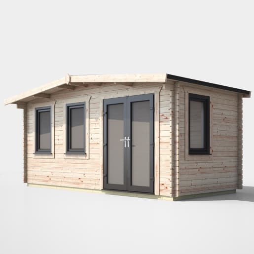 Power Sheds 8 x 16 Power Chalet Log Cabin Doors to the Right 44mm