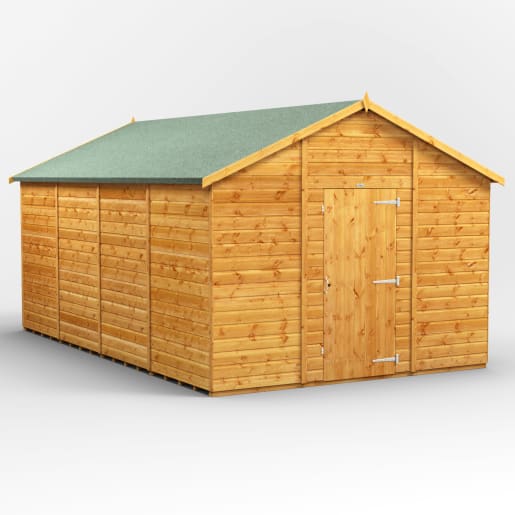 Power Sheds 16 x 10 Power Apex Windowless Garden Shed