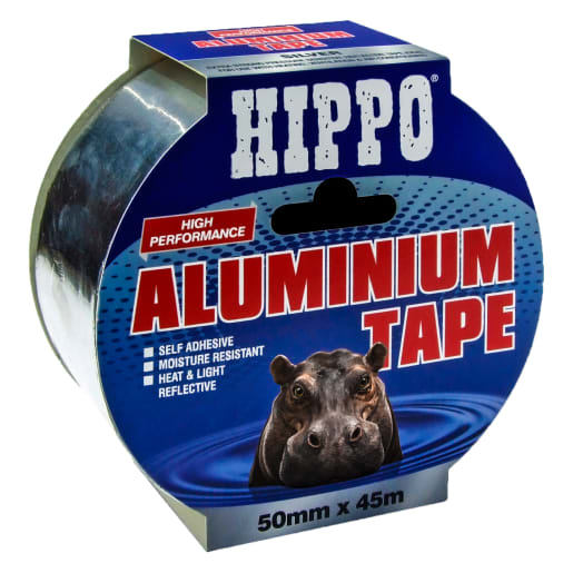 Hippo Aluminium Foil Tape 45m x 50mm Silver