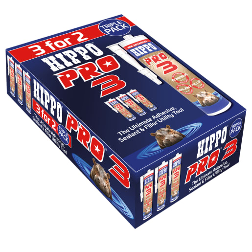 Hippo Pro 3 Sealant, Adhesive & Filler 3 Triple Pack White