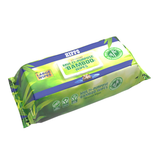 Hippo Multi-Purpose Large Bamboo Trade Wipes Pack of 80