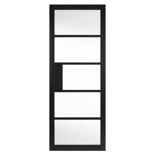 JB Kind Metro Painted Clear Glazed Internal Door 1981 x 610 x 35mm Black 